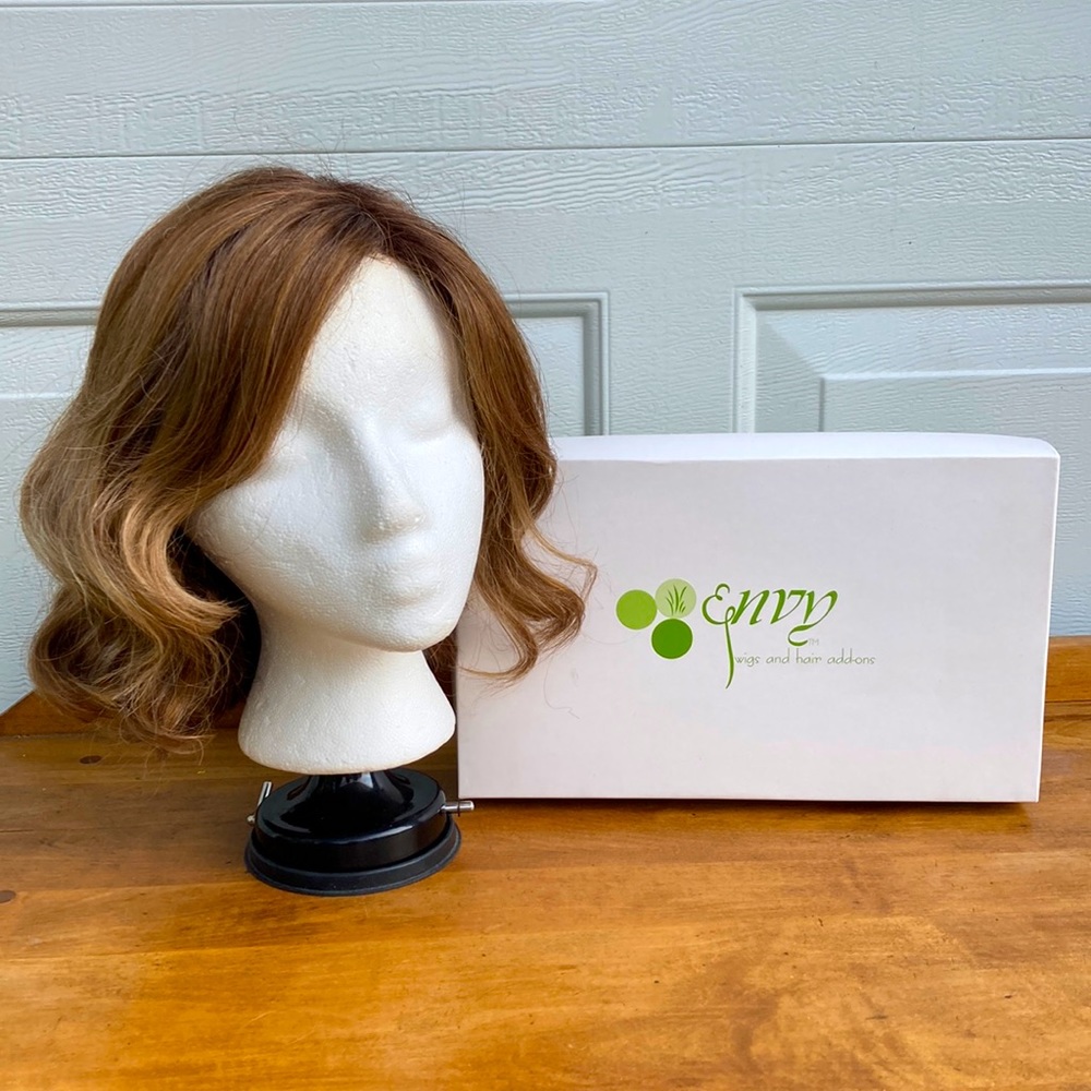 Coco Wig by Envy with lace front and monofilament side part in Golden Nutmeg